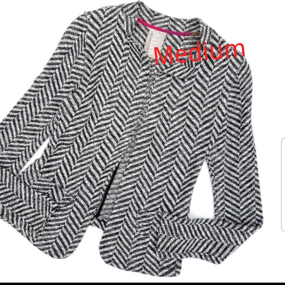 Dolan Herringbone "Chevron" Relaxed Fit Blazer Black and White Adorable …